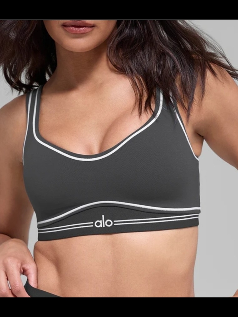ALO Yoga Sports Bra with White Trim